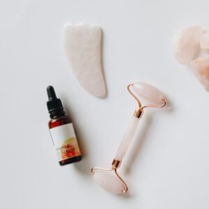 Spa bath salts and botanicals styled minimally
